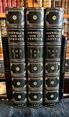 1925 The LIFE Of SAMUEL JOHNSON By JAMES BOSWELL 3 x Vol Set HATCHARDS BINDINGS