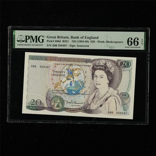 1984 88 Great Britain Bank of England 20 Pounds Pick#380d PMG 66 EPQ Gem UNC