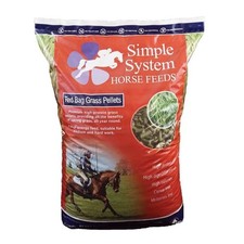 Simple System Red Bag Grass Pellets 20kg - HORSE & PONY FEED 1.55 per kilo