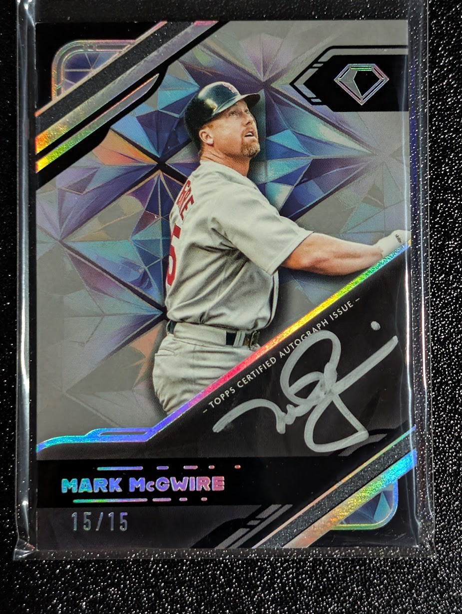 Topps 2025 Diamond Icons Mark McGwire BPA-MMC Black Poly Auto 15/15