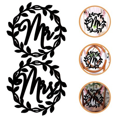  1 Set Mr Mrs Stuhlschilder Holzschilder Hochzeitsschilder für Zeremonie und