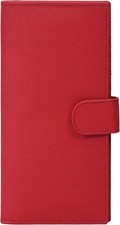 Leather Checkbook Cover for Men  Women -RFID Slim Wallet Pen Holder
