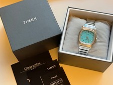 Timex 1983 Self-Winding Automatic Watch Blue Dial Box From Japan