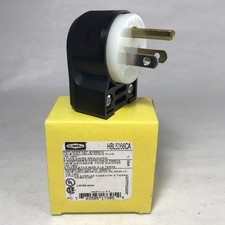 HUBBELL HBL5266CA Angle Plug 15A 125V 2 Pole 3 Wire Grounding HBL Insulgrip