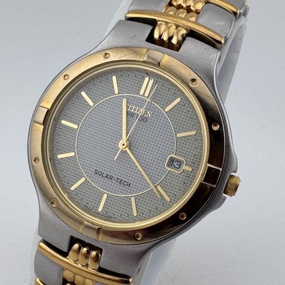 Citizen Solar Tech Eco-Drive A119-H08631 Men 30m Dual Tone Quartz Watch Date 7''