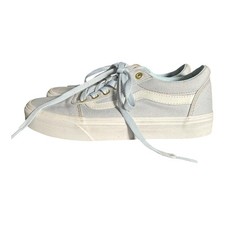 Vans Women  s Old Skool Skate Shoes Baby Blue w/ Gold Eyelets Size 7