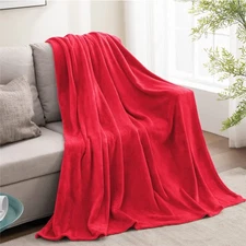 BEDELITE Fleece Blanket Red Throw Blanket for Couch  Bed, Luxury Plush Cozy F...