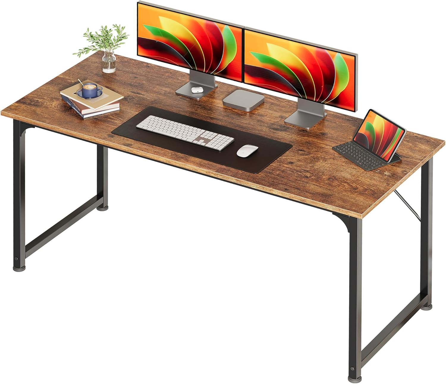 Computer Desk, 55 Inch Home Office Desk, Gaming Writing Work from Home Study Des-image