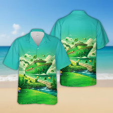 Funny Irish Cruise Ship Hawaiian Shirt St. Patrick's Day Tropical Party All Size
