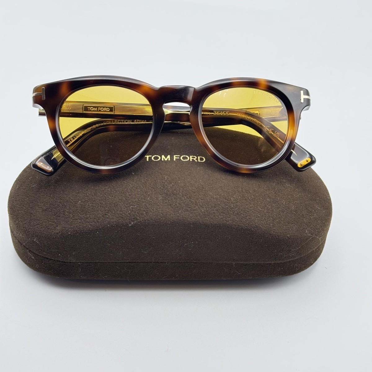Tom Ford Sunglasses TF1325 53E Icon Round Tortoise Pantos Frame