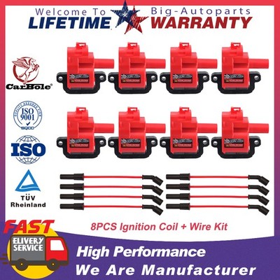 High Performance 8X Ignition Coil & Wries For GM GMC Sierra LS1 LS6 97-04 UF192