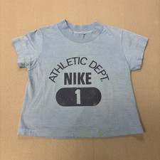 Vintage 80s Nike Blue Tag T Shirt Sz Children s Small Blue C06