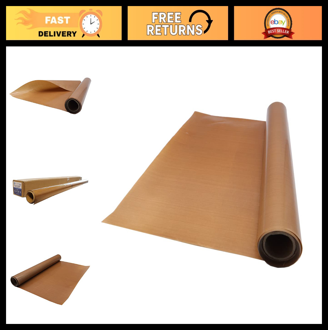 39" x 5 Yard Nonstick PTFE Heat Press Cover Sheet - Reusable Heat Resistant Craf