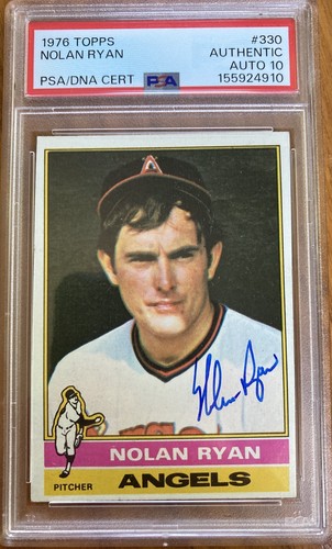 1976 TOPPS #330 NOLAN RYAN PSA Authentic  AUTO 10 HOF California Angels VINTAGE