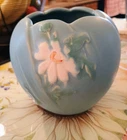1930’s WELLER POTTERY BLUE BOQUET B-3 FLORAL VASE