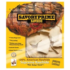 Savory Prime 45 American Beef Natural Delicious Rawhide Chips 1 lbs. for Dogs