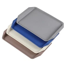 Ggbin 4 Packs Rectangular Serving Trays Plastic Fast Food Serving Trays