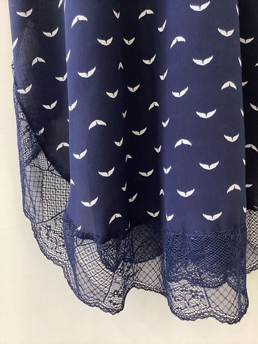 Zadig&Voltaire Women's Summer Blue Small Floral Lace V-Neck Silk Halter Dress - Imagen 8 de 20