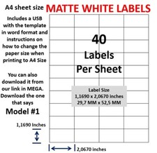 Label 1 x 2, Label 1 1/8 x 1 1/16. Inkjet Printers, 2000 Labels,