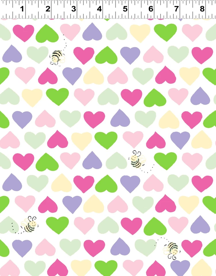 SUSYBEE ** Corazones y Abejas SB20208-520 POR TELA NUEVO Foto 4 de 4