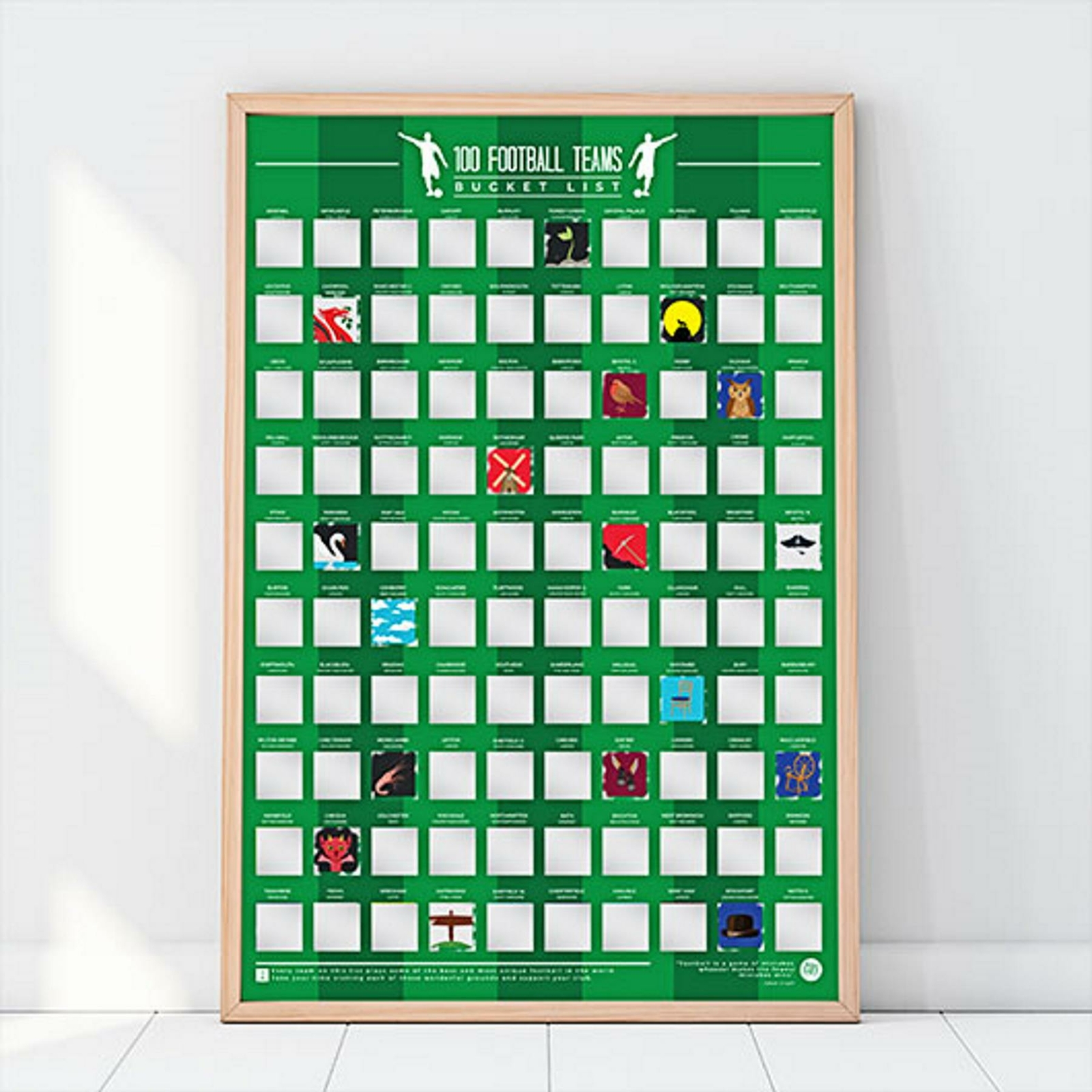 Gift Republic Scratch Off Bucket List 100 Football Teams Poster Challenge Gift