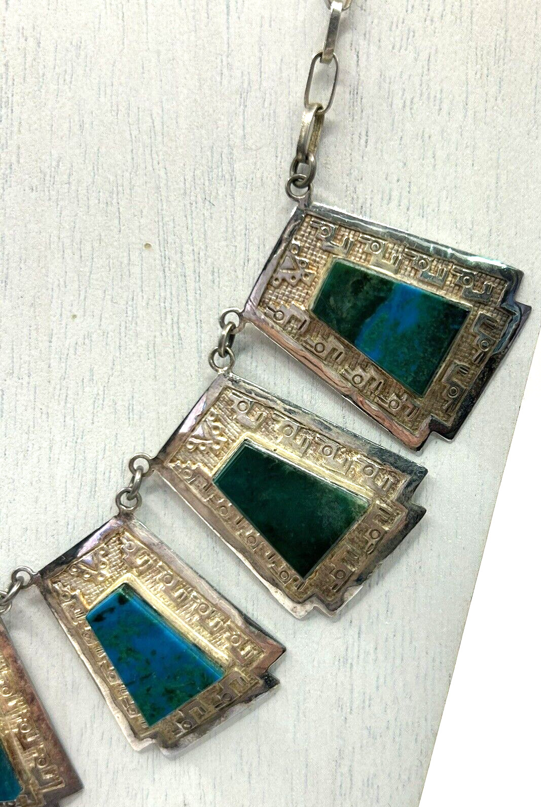 AUTHENTIC Peruvian Handmade 925 Silver Blue Green… - image 2