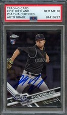 2017 Topps Chrome Update #4 Kyle Freeland Signed Card PSA Slabbed Auto Grade 10
