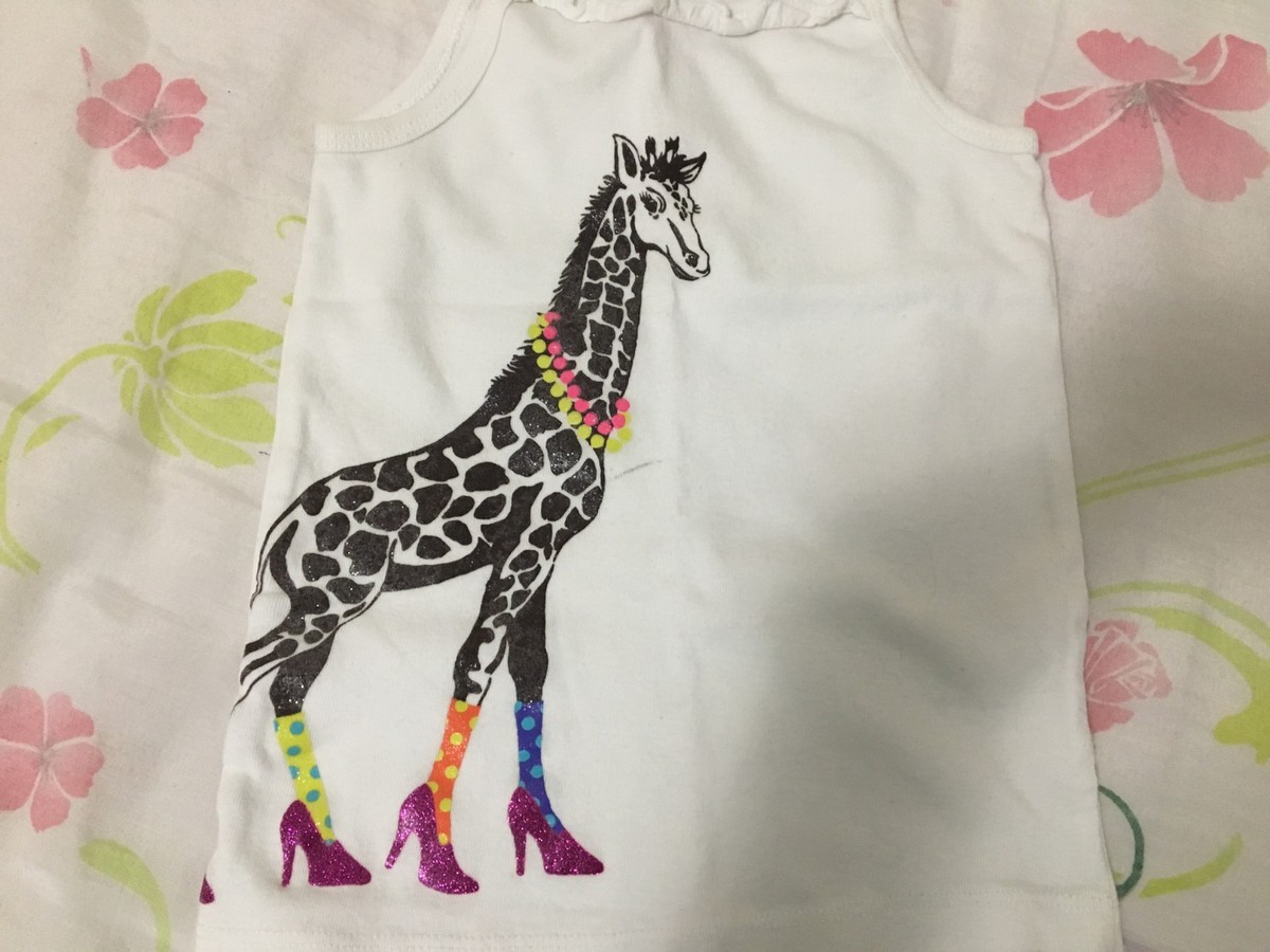 Ensemble Carter's Fille - Haut Cami & Short Blanc - Motif Girafe Marron - Taille 4