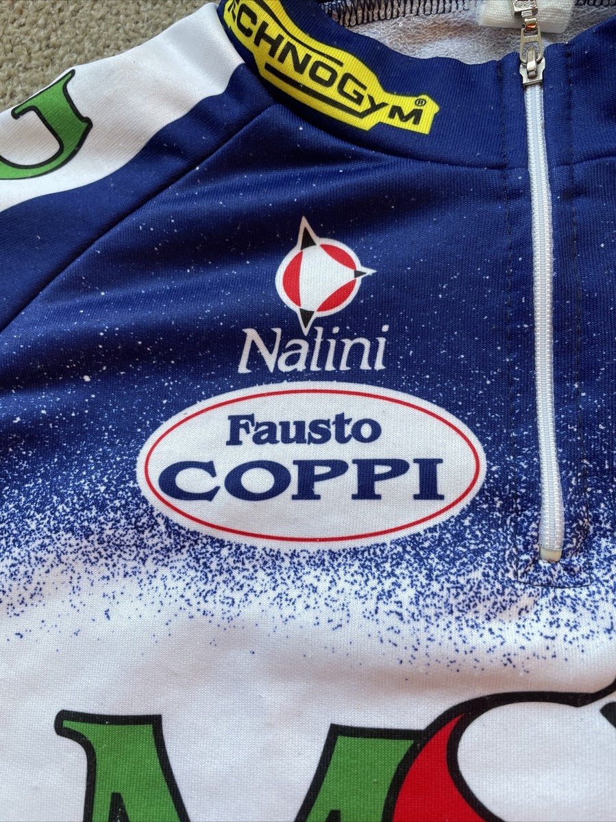 Maillot de cyclisme vintage Nalini MOG Technogym Coppi Maillot rétro Équipe de vélos Vélo Italie T-shirt bleu Taille 4 - France