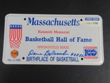 Dave DeBusschere Signed Naismith HOF License Plate Auto PSA/DNA AK25017