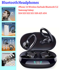 For iPhone 16 15 14 Plus/Pro Max Wireless Bluetooth Earbuds Ear-hook Headphones