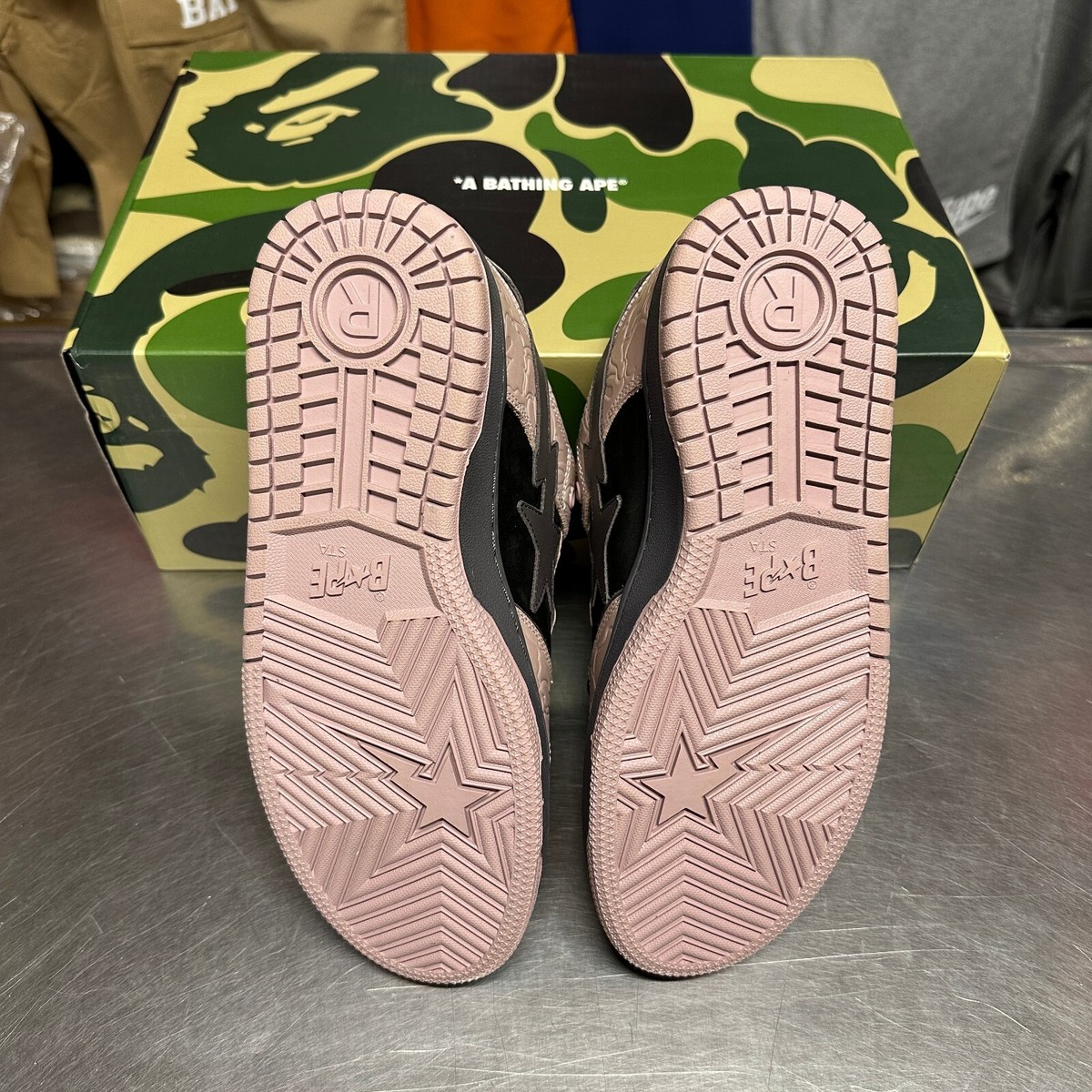 Bape Sk8 Sta Low Light Pink/Black Size 5 | eBay