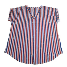Shein Curve Red White Blue Striped Top Women's 1XL