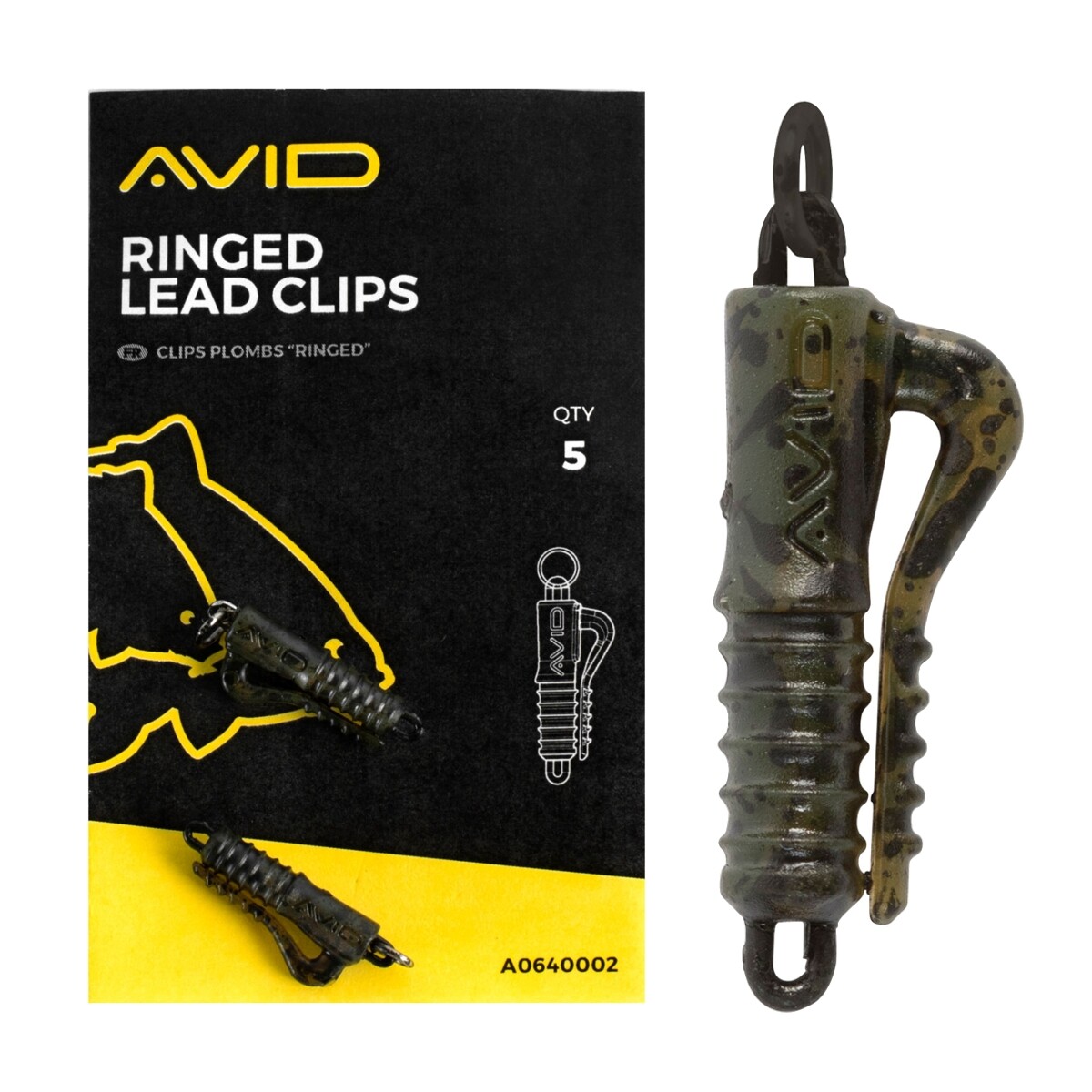 Avid Ringed Lead Clip Carp Fishing Hinged Rig Presentation Tackle x 5 A0640002