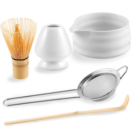 Matcha Whisk Set Ceramic Matcha Bowl with Pouring Spout Matcha Bamboo AlKhC - Picture 6 of 37