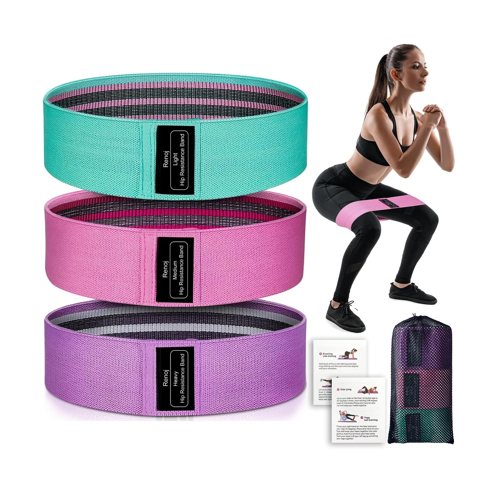 Resistance Bands, Exercise Workout Bands for Women and Men, 5 Set of Stretch ...