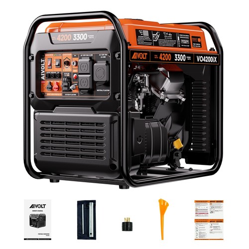 AIVOLT 4200W Open Frame Inverter Generator, Gas Powered Generator for Home - Picture 3 of 6