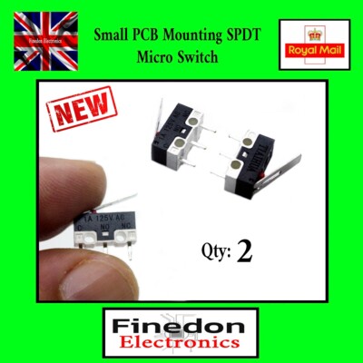 2 Stck. kleine PCB Begrenzungshebelarm Mikroschalter SPDT UK Verkäufer