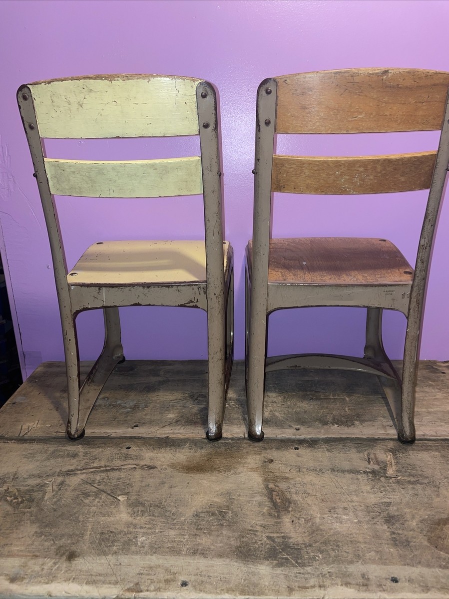 Envoy” 2-Vintage 1940's Industrial Child's School Chairs, American