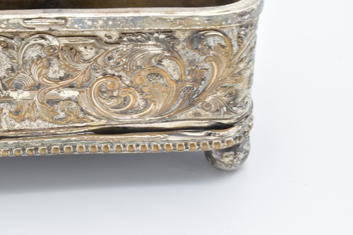 19th Century Silver Plated Copper Relief Trinket Box - Picture 10 of 10