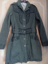 Women's SKUNKFUNK Army green Belted Coat Jacket Size UK 6-8