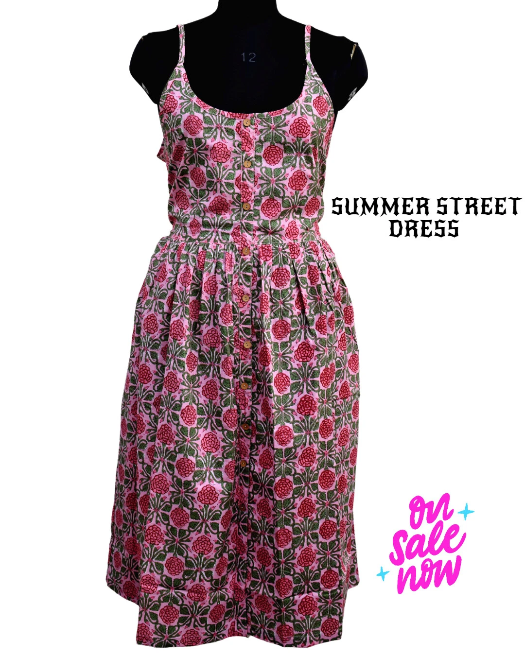 Indian Baby Pink Summer Street Floral Dress Women Clothes Cotton Partywear Dress