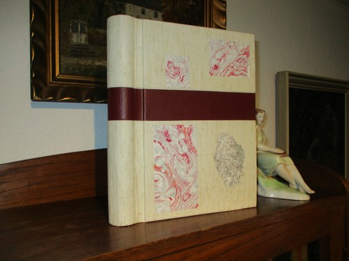 BLANKOBUCH GÄSTEBUCH Schöner HANDEINBAND Sprungrücken Buch HANDARBEIT Unikat
