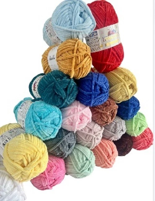 5 Knäuel, Himalaya Dolphin BABY 5 x 100 g  (100g/120m) Chenille Wolle Garn - Bild 1 von 4