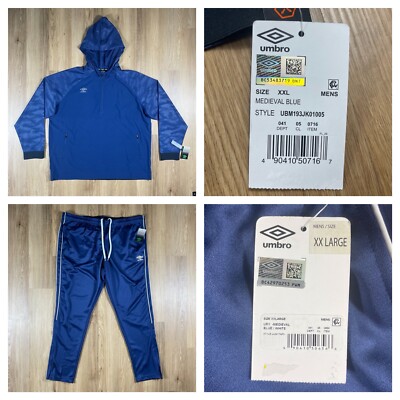 NWT Umbro Men s Tracksuit Size 2XL Blue Zip Jacket & Pants Soccer 2 Piece NEW