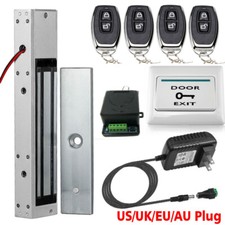 Electric Magnetic Lock 600LB Door Access Control System Kit W/ 4 Remote Controls