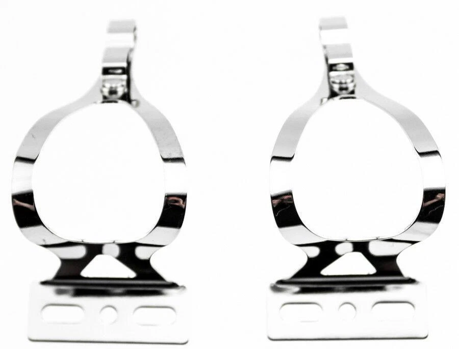 AVENIR 2X FIXIE CLIPS PUNTERA DE ACERO LG Pedales Bicicleta Sin Tirantes Doble Correa Plateado NUEVO Foto 4 de 4