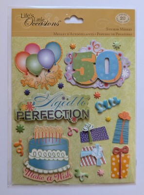Happy 50th Birthday Scrapbooking Stickers by Life's Little Occasions RARE