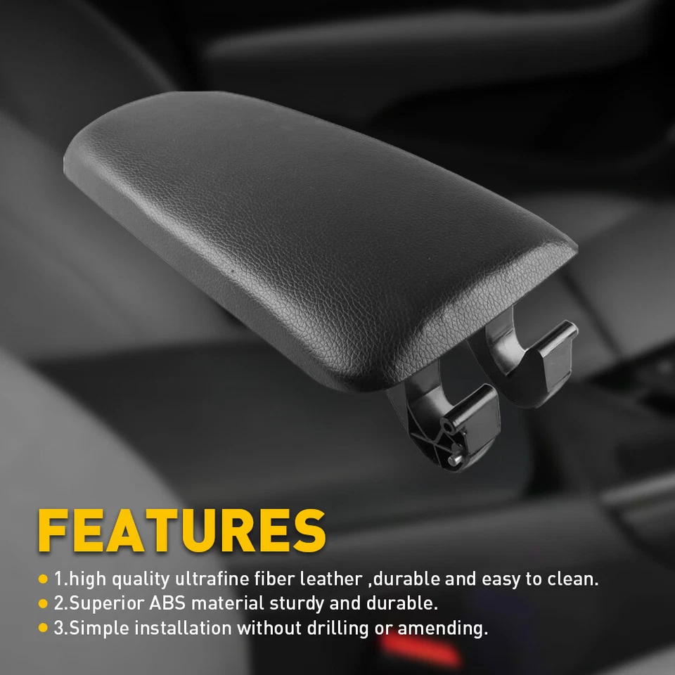 Armrest Center Box Console Lid Cover for 2004-2008 2006 Audi A4 B7 Black Leather Foto 3 de 4