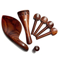 4/4 Violin Rose Wood Fitting Tailpiece Chinrest Pegs Endpin Tailpiece with Eyes